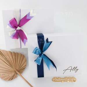 MAGNETIC BOX ONLY White Gold Personalized Empty Gift Box With Ribbon Bridesmaid Proposal Corporate Bday Wedding Realtor Build Your Own Box