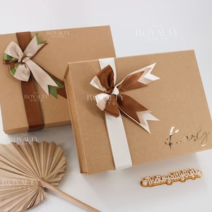 MAGNETIC BOX ONLY Craft Gold Personalized Empty Gift Box With Ribbon Bridesmaid Proposal Corporate Birthday Wedding Gift Build Your Own Box