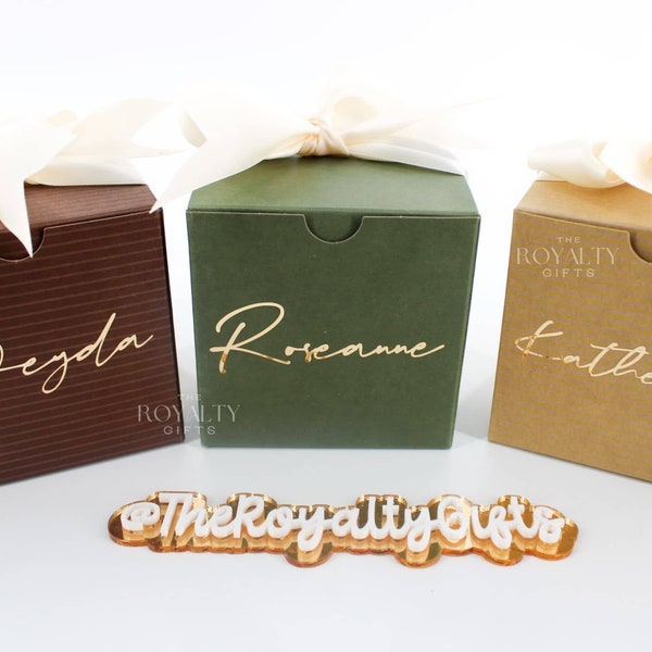 BOX ONLY - Small Sage Green Terracotta Kraft Personalized Empty Gift Box With Ribbon Bridesmaid Corporate Birthday Wedding Gifts Boho