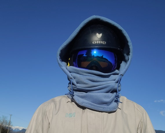 Cagoule bleue de snowboard/ski, cagoule, masque facial en polaire, capuche  sherpa, chauffe-cou, s'adapte sur les casques -  France