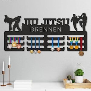 Custom medal holder Jiu Jitsu,Jiu Jitsu medal hanger,Jiu Jitsu medal rack,Jiujitsu medal display,Sport award shelf,Personalized medal hanger