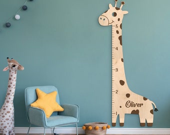Giraffe growth chart, Growth chart for kids, Growth chart ruler, Growth chart wood,Family height chart,Measuring stick,Giraffe nursery decor