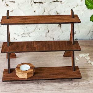 Portable retail table display, Craft shows display stand, Portable display shelf vendor booth, Three tier shelf, Craft fair display stand