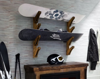 Soporte de pared para snowboard, soporte para snowboard, estante para snowboard, colgador de pared para snowboard, soporte para snowboard, estante para snowboard, pared para portaesquís, soporte para esquís