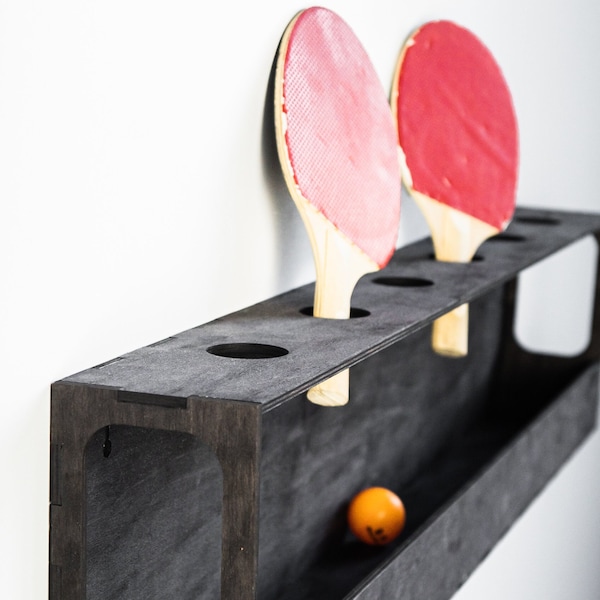 Ping Pong Schlägerhalter, Ping Pong Schläger Aufbewahrung, Ping Pong Schläger Wandhalterung, Holz Ping Pong Rack, Ping Pong Schläger Ständer