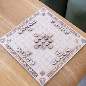 Hnefatafl board game, Hnefatafl viking chess set, Viking chess set, Viking board game, Wooden board game, Wooden checkers, Norse board game