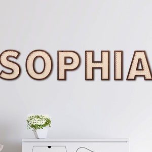 Rattan letters for nursery, Rattan alphabet, Rattan name sign, Rattan nursery wall decor, Faux rattan letters, Boho nursery name sign