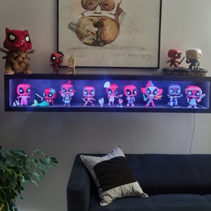 Funko pop display shelf, Led display case, Light display on wall,Funko pop holder,Funko pop stand,Funko pop storage,Funko pop light up shelf