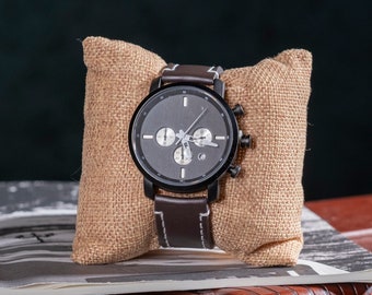 Reloj para hombre con banda de cuero, Reloj para hombre, Reloj para hombre grabado, Reloj personalizado para hombre, Reloj para él, Reloj para papá, Regalo de reloj para hombre