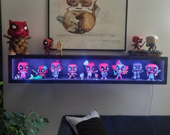 Funko pop display shelf, Led display case, Light display on wall,Funko pop holder,Funko pop stand,Funko pop storage,Funko pop light up shelf