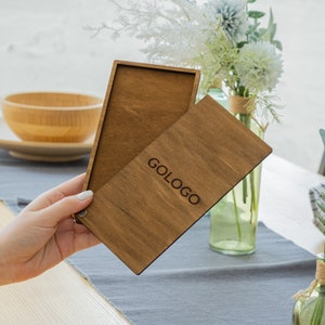 Wood check presenter box, Custom check presenter, Wooden check holder, Restaurant check presenter, Personalized check holder, Rustic check