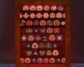 Casino chip display with led, Poker chip holder lighted, Coin display case, Coin display holder, Casino chip organizer, Casino chip cabinet