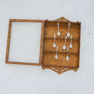 Spoon display case, Spoon display cabinet, Spoon display rack, Spoon organizer, Spoon wall holder,Lockable spoon box,Spoon display with door