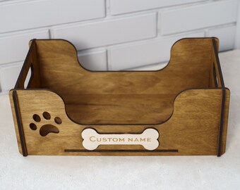 Dog toy storage personalized, Wooden dog toy box, Dog toy box for small dogs, Pet toy organizer, Dog toy crate, Dog toy holder, Dog toy bin