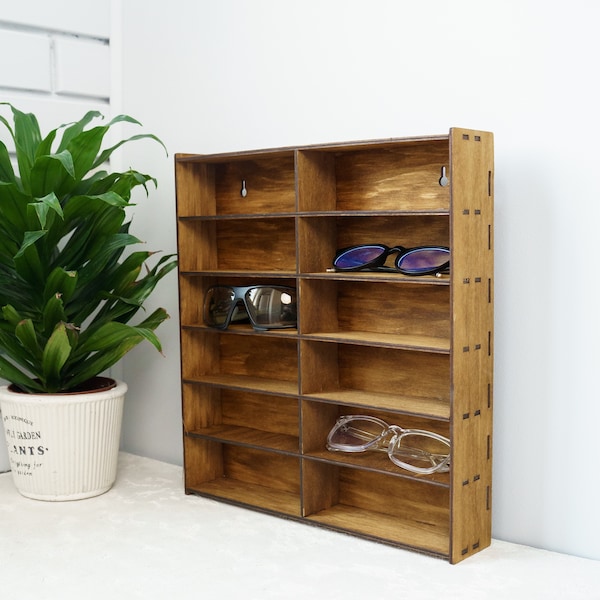 Sunglasses display stand, Sunglasses holder for wall,Sunglasses stand wooden,Glasses shelf,Glasses rack,Glasses stand wood,Glasses organizer