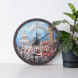 Big Ben Wall Clock, London Wall Clock, City Clock, Acrylic Wall Clock, Print Wall Decor Clock, Silent Wall Clock, Clock no numbers