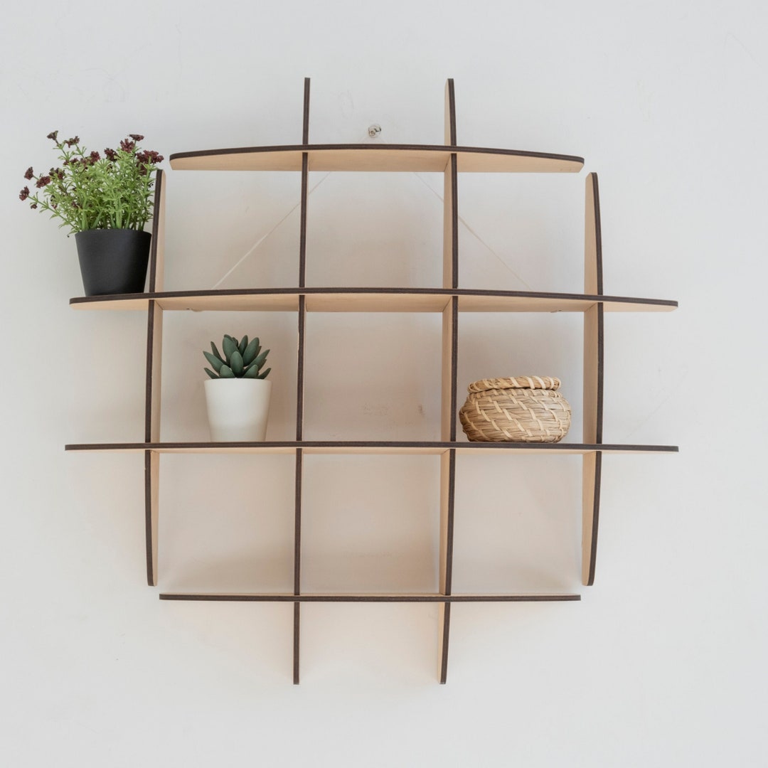 Sphere Shelf Wall Mount, Geometric Wall Shelf, Floating Wood Shelves