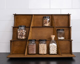 Spice Rack Organizer Cabinet, Spice Rack Countertop, Wood Spice