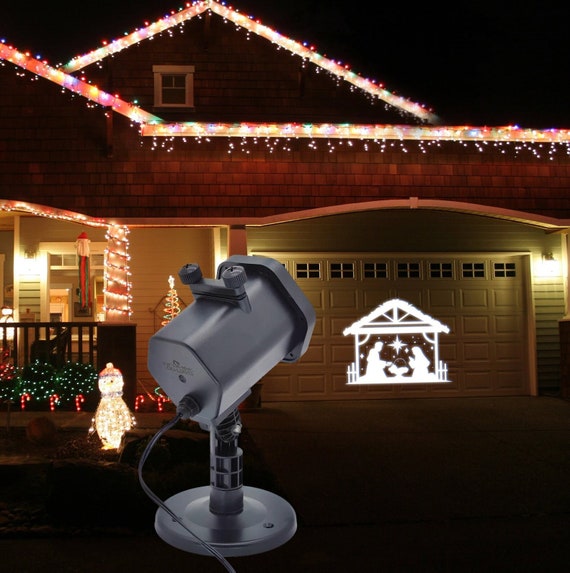 Solar powered outdoor light projector deals
