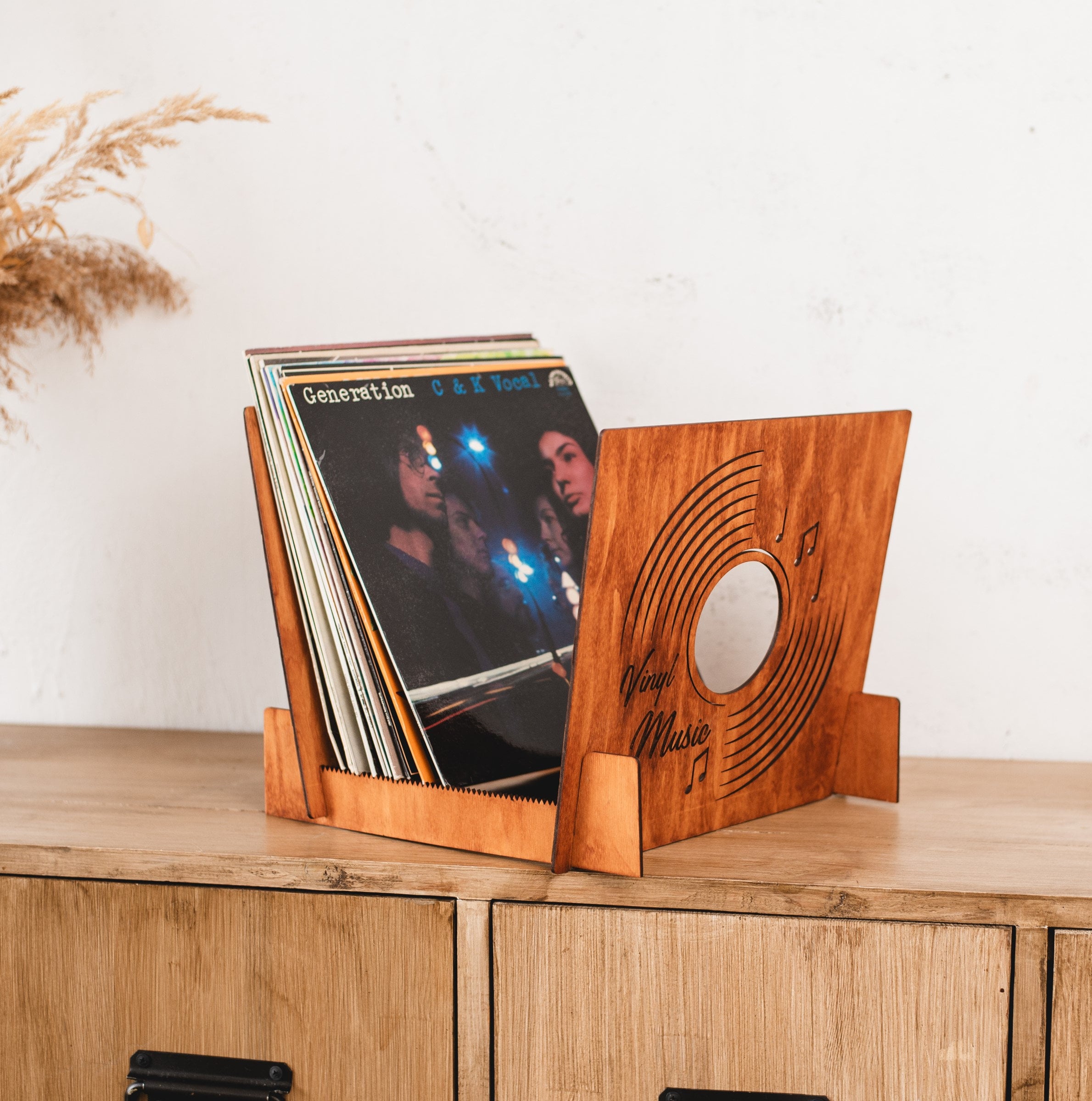 Flip record display shelves discount