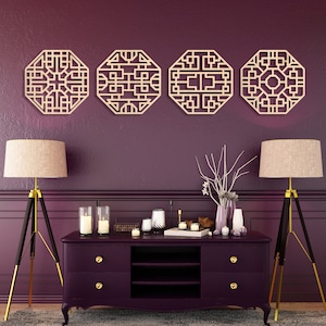 Large Wood Wall Art, Traditional Korean Symbols, Large Wood Wall, Asian Wall Hanging, Korean Traditional Wall Art, Korean Friends Gifts