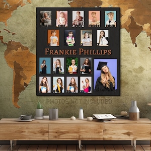 K 12 grad picture collage, School years picture frame k-12, Kids school pictures frame, School years photoframe, Pre k to graduation frame