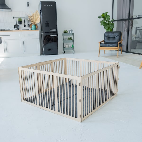 Dog crate furniture large, Wood dog crate furniture, Wooden dog crate, Dog play pen, Dog kennel furniture, Puppy gate, Puppy play pen