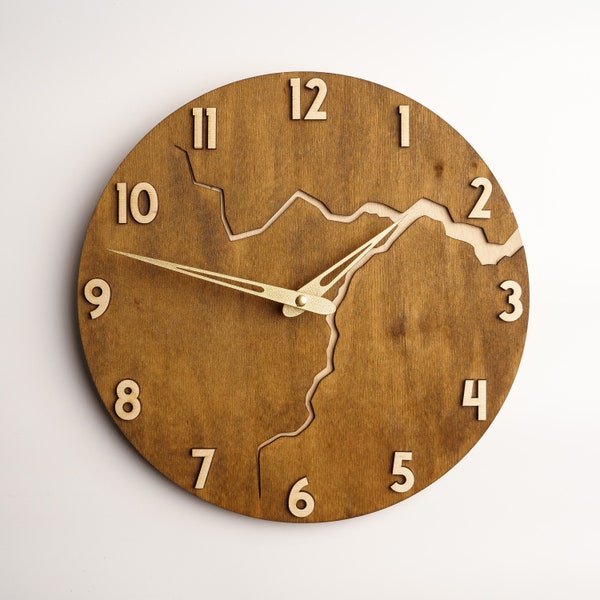 Wall clock with numbers wood, Wall clock unique with numbers, Wall clock modern minimalist, Wall clock rustic, Wall clock for office