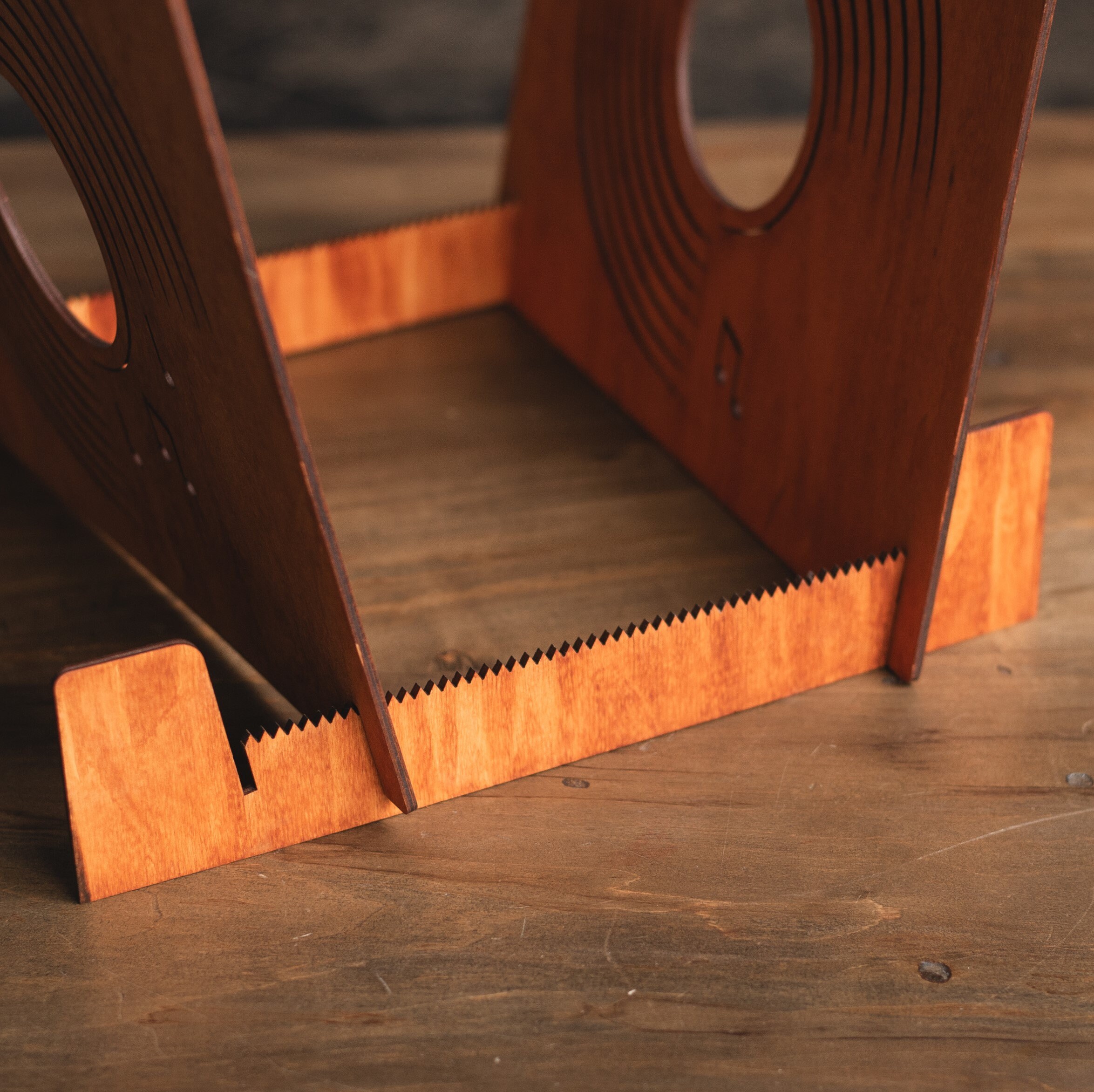 Support à Vinyles En Bois Massif - Présentation Rainurée - Taille 12,7x6,4x10,2 Cm - Pour Décoration Maison, Bureau