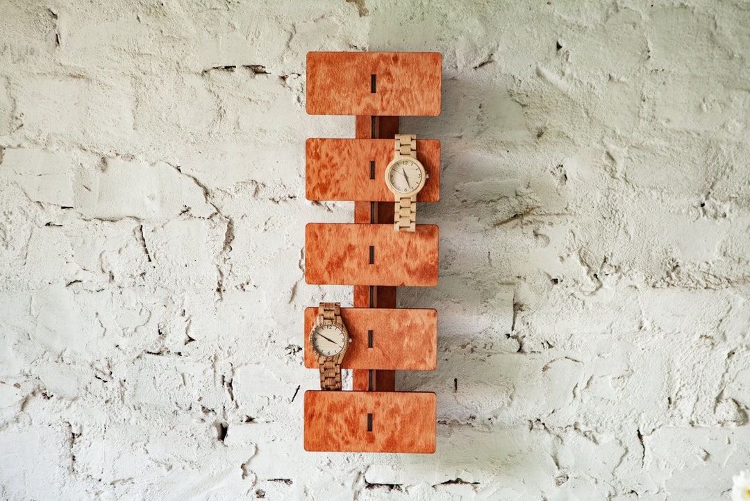 Wood Watch Holder, Watch Display Case Wall Mount, Watch Holder Stand