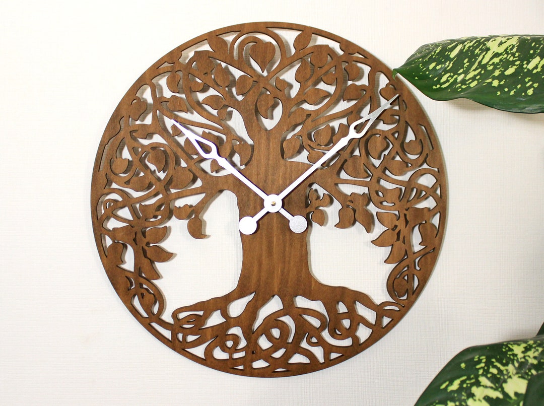 Tree of Life Wall Clockwooden Wall Clocktree Wall Etsy