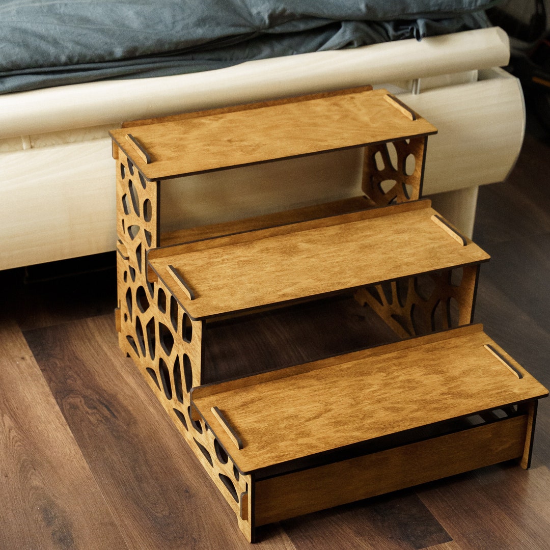 Dog Steps for Small Dogs, Dog Stairs for Tall Bed, Wooden Dog Stairs