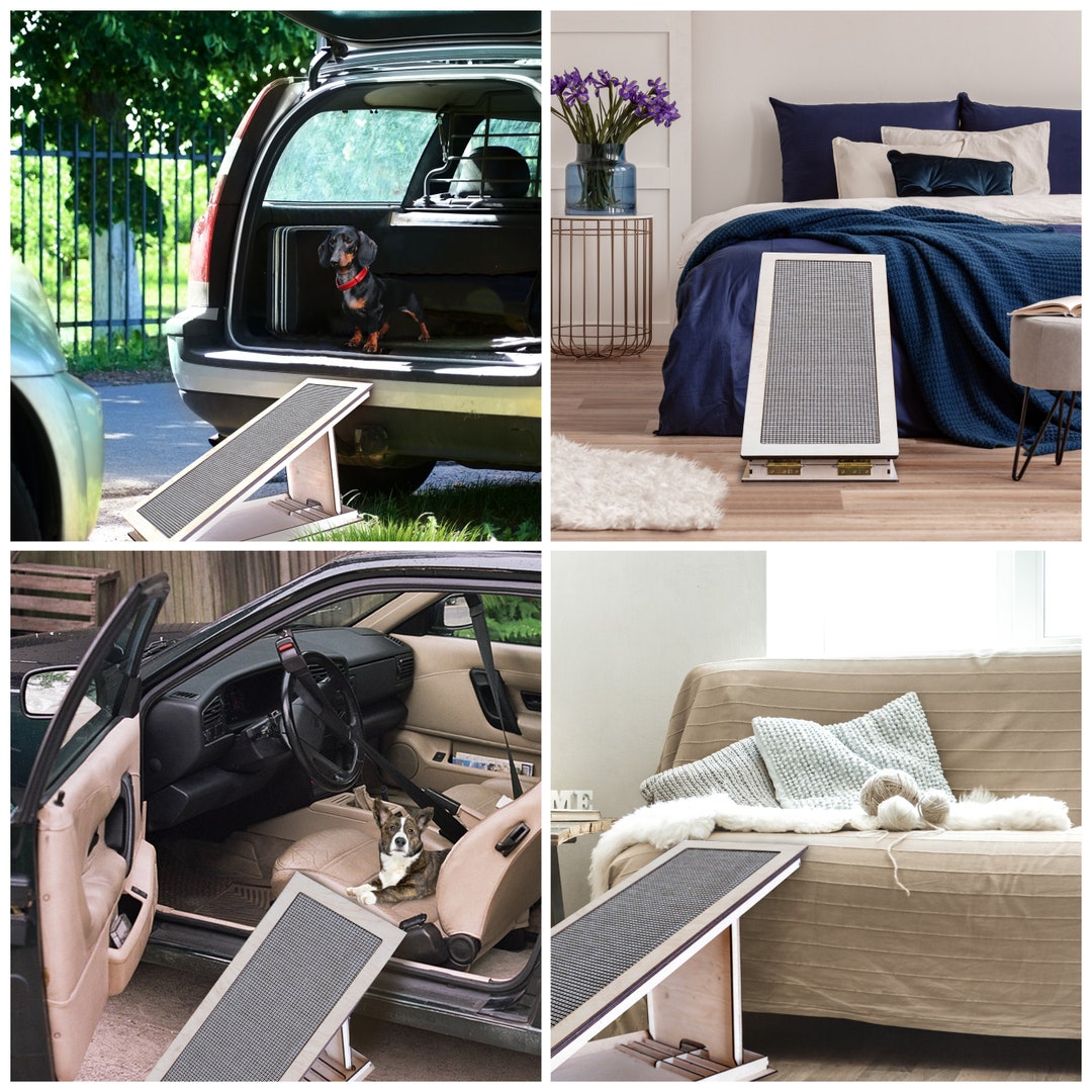 Modern Wood Dog Ramp, Wooden Ramp for Pets, Dog Ramp With High Grip