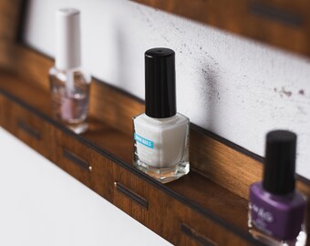 Wooden Nail Polish Organizer, Nail Polish Storage, Nail Polish