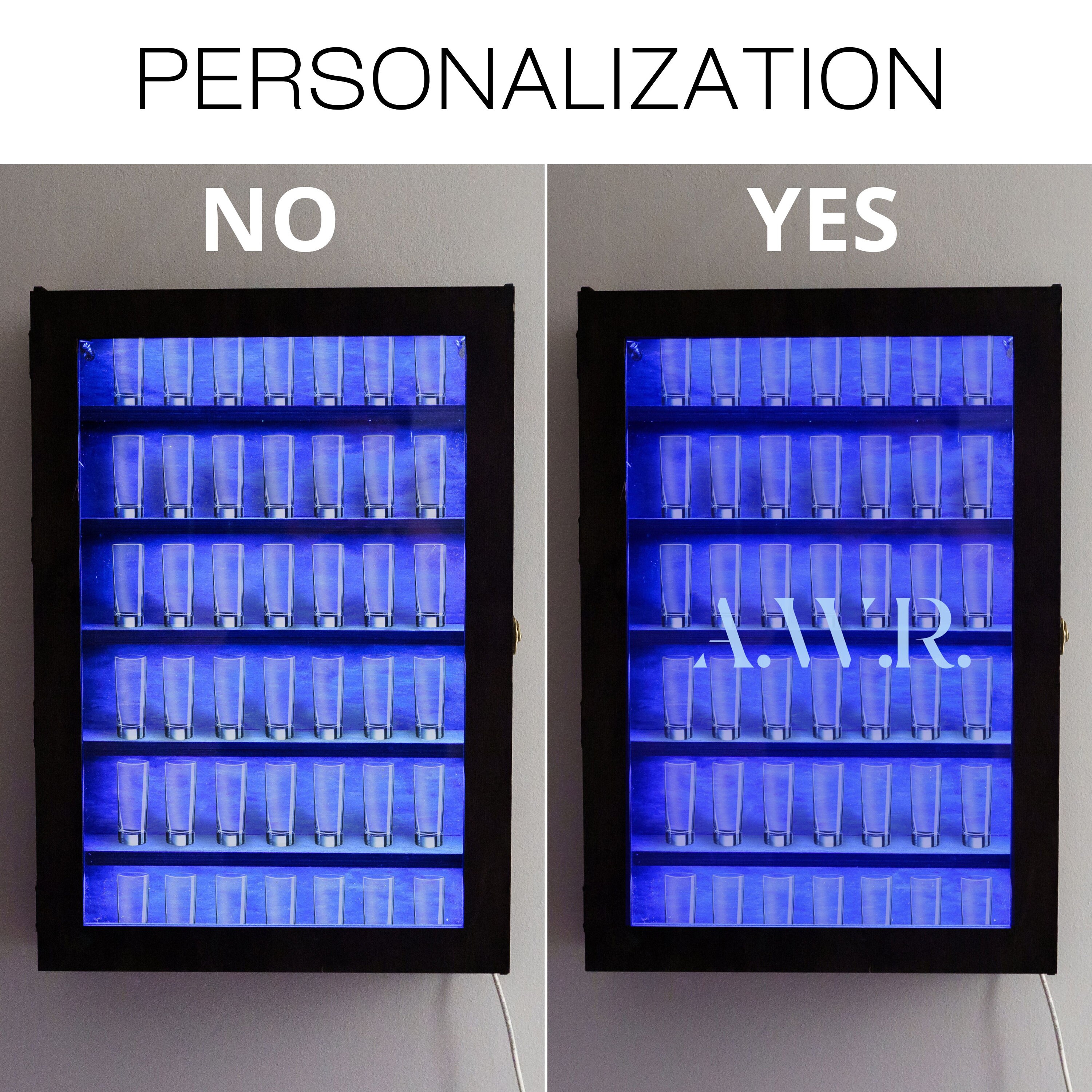 Shot Glass Display Case With Door, Shot Glass Box, Bar Display, Shot ...