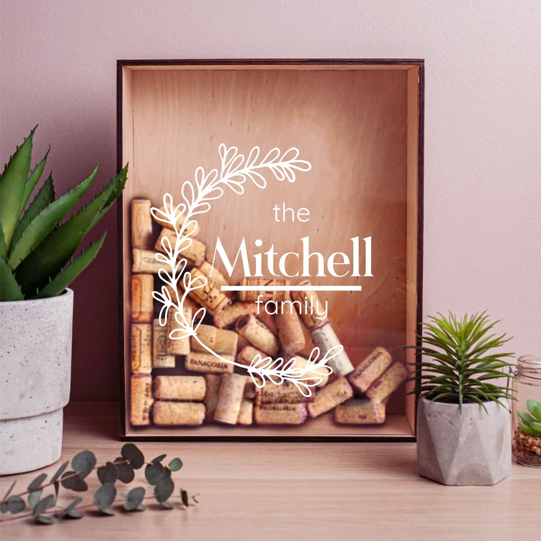 Wine Cork Shadow Box, Wine Cork Holder, Personalized Wine Cork Holder ...