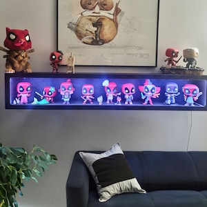 Funko pop display shelf, Led display case, Light display on wall,Funko pop holder,Funko pop stand,Funko pop storage,Funko pop light up shelf