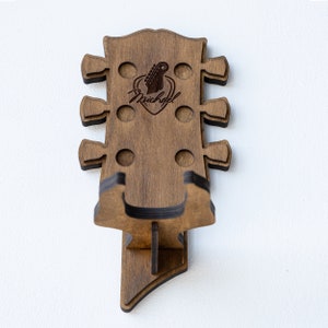 Guitar holder wall mount, Custom Guitar Stand, Custom guitar display, Custom headstock logo, Guitar stand wooden, Guitar stand wall mount