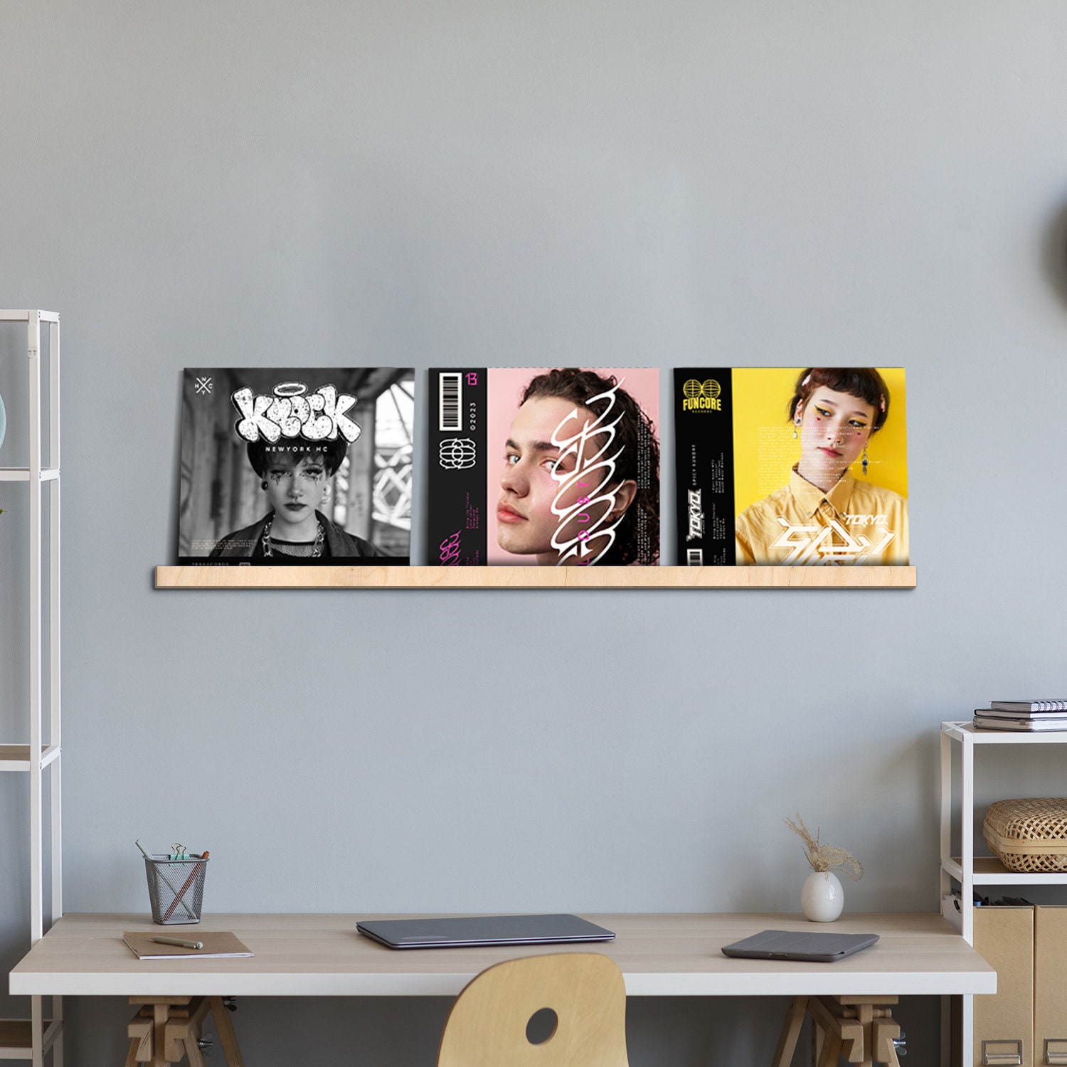Produktbild von Holz-Vinyl-Schallplattenhalter – Vinyl-IP-Schallplattenständer – Albu