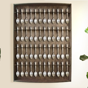 Spoon display rack, Spoon holder for wall, Spoon display case, Spoon storage, Spoon cabinet, Spoon rack display, Spoon organizer