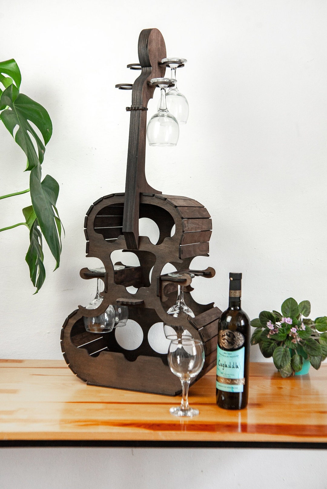 Cello Wine Rack Wood, Wine Rack Countertop Rustic, Wine Rack Free