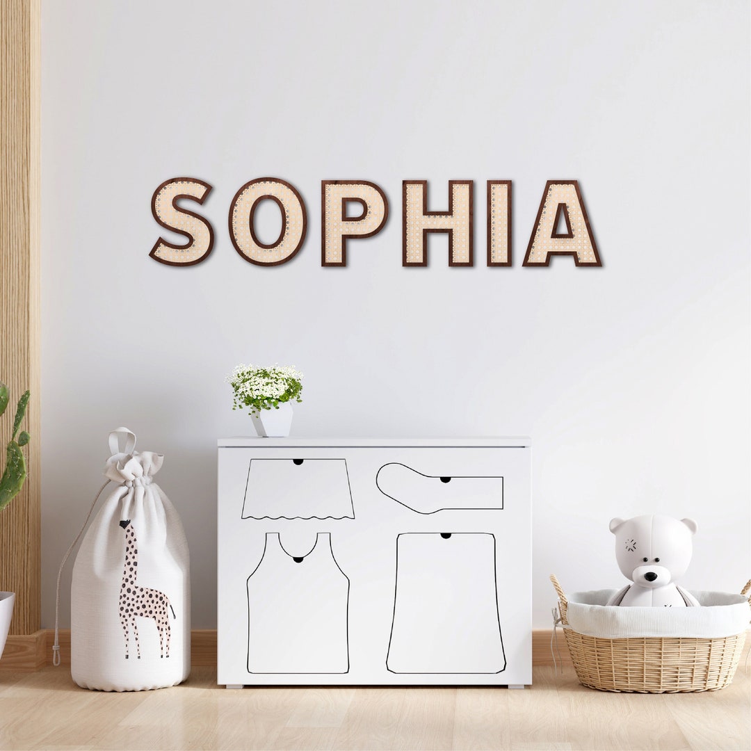 Rattan Letters for Nursery, Rattan Alphabet, Rattan Name Sign, Rattan