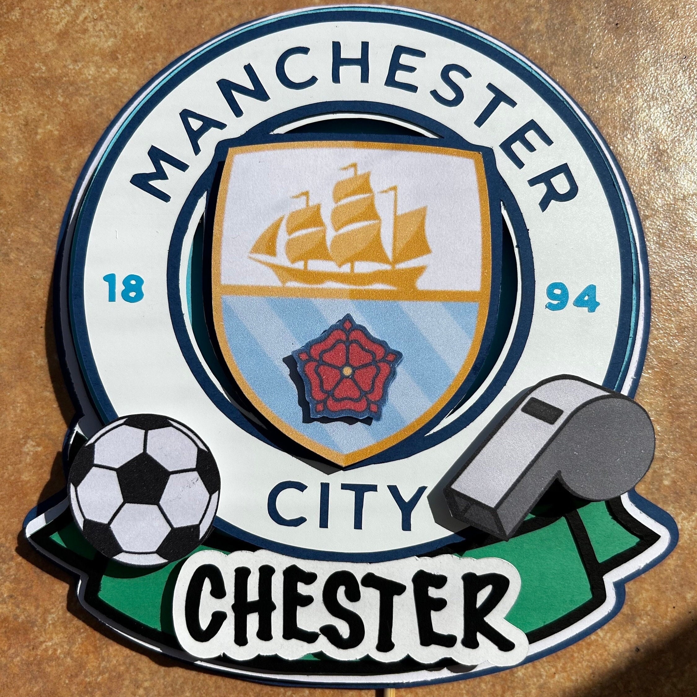 3D Manchester City/man City Football Cake Topper - Etsy UK