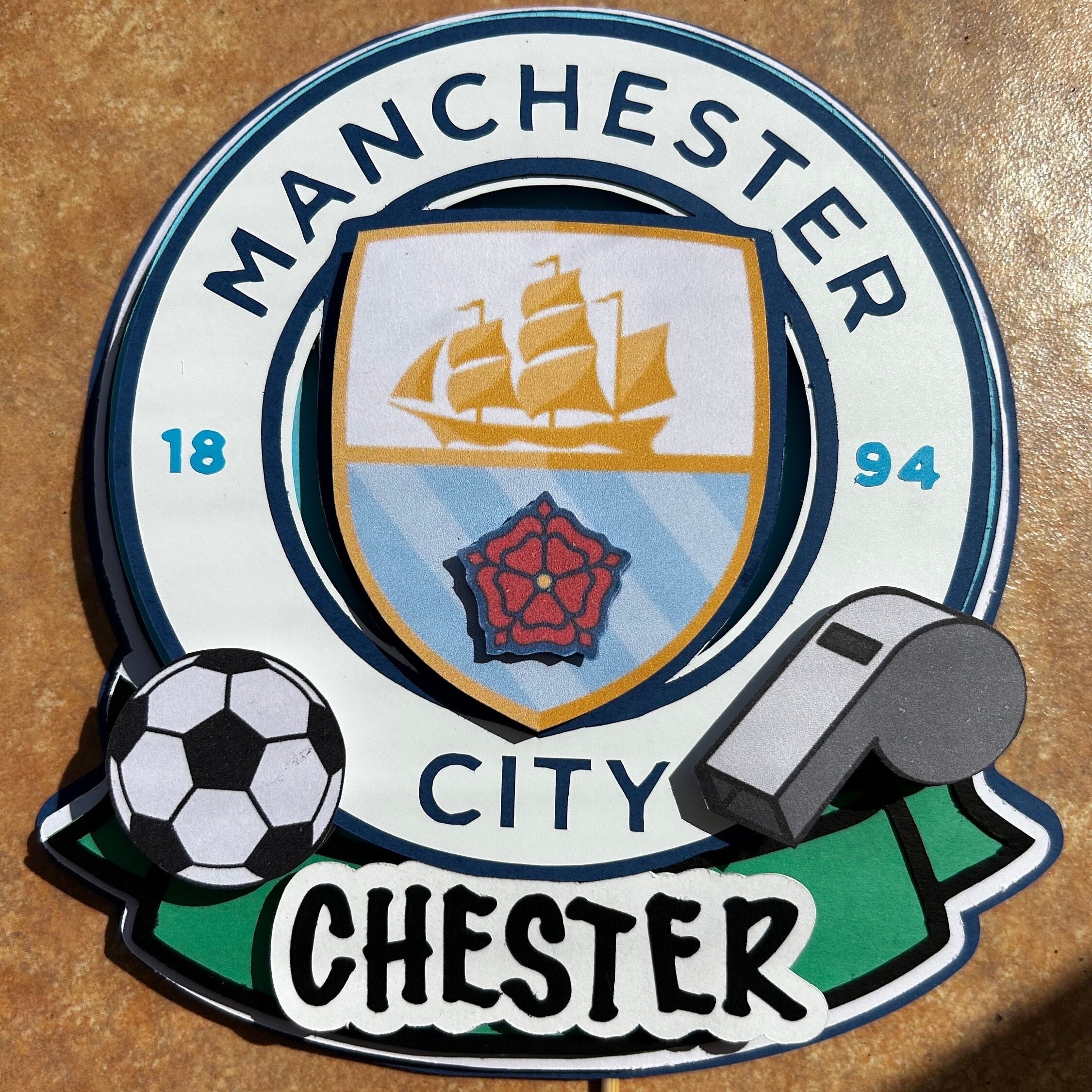 3D Manchester City/man City Football Cake Topper Etsy UK