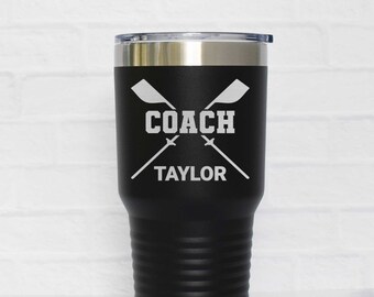 Rowing Coach Personalized Steel Tumbler, Crew Coach Gift, Steel Tumbler Engraved with Name