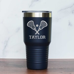 Personalized Lacrosse Tumbler Engraved with Name, Lacrosse Player Gift, Lacrosse Steel Tumbler
