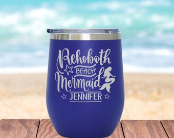 Rehoboth Beach Gift | Girls Trip | Bachelorette Party | Mermaid | Delaware Gift | Personalized Steel Tumbler