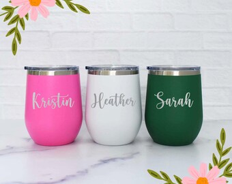Personalized Bachelorette Tumbler: Laser Engraved Stainless Steel, Girls Trip Favor