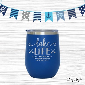 Personalized Lake Life Steel Tumbler | Fun Lake House Gift | Lake Trip | Engraved Steel Tumblers with Name