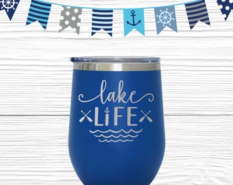 Personalized Lake Life Steel Tumbler | Fun Lake House Gift | Lake Trip | Engraved Steel Tumblers with Name